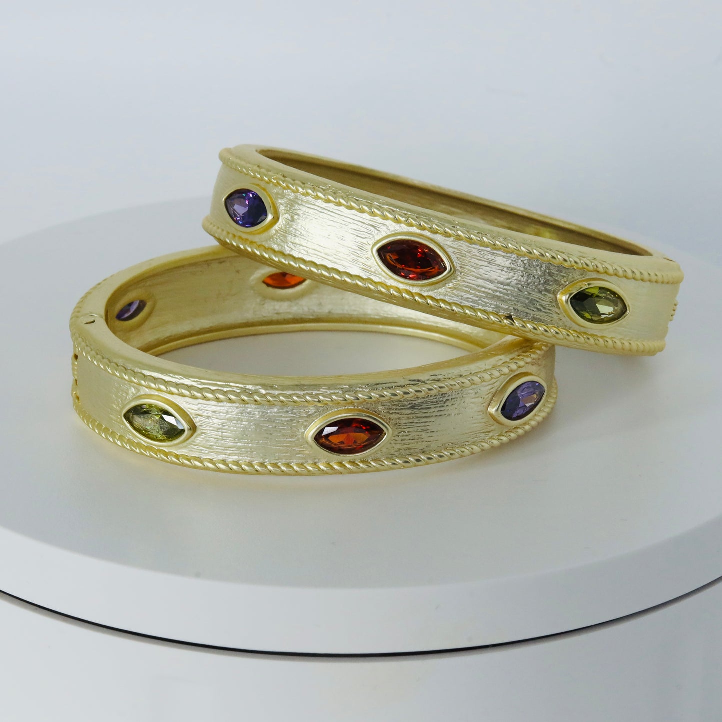 Matte Gold Jewel Bangle