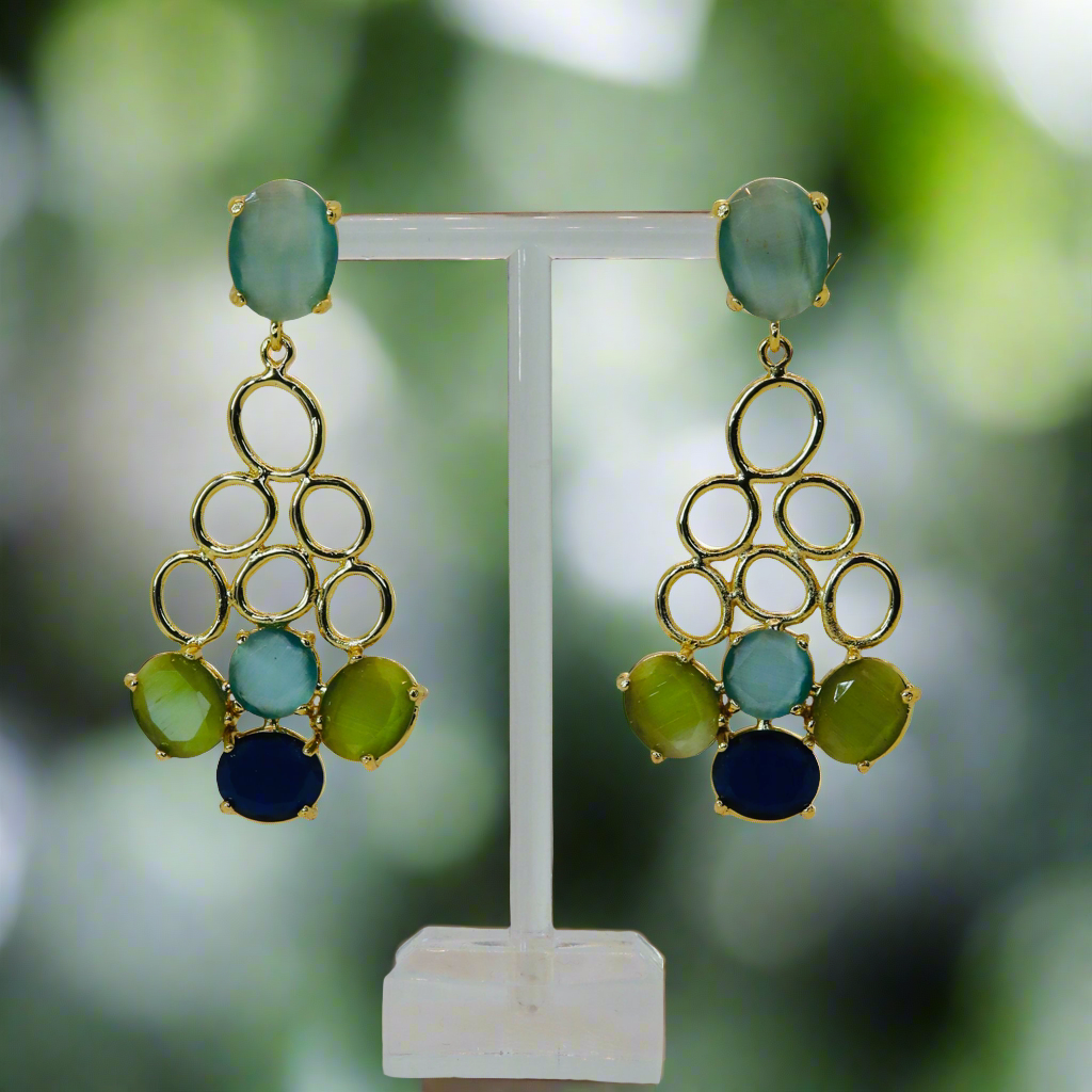 Green Drop Earrings