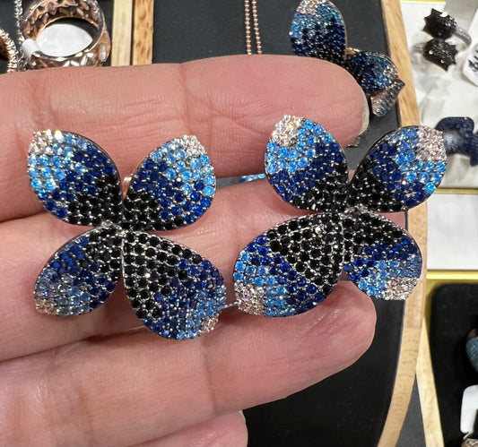 Blue Black Ombré 925 Silver Set