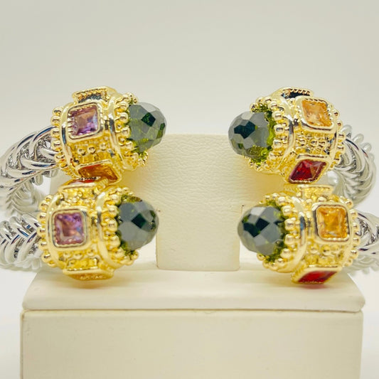 Olive Open Cuff Jewel Bracelet
