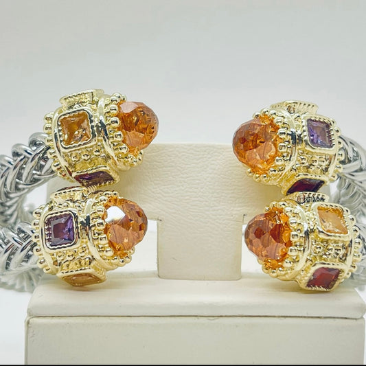 Champagne Open Cuff Jewel Bracelet