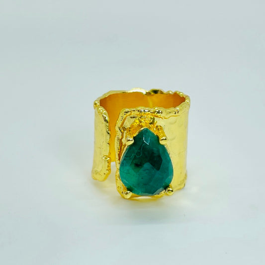 Emerald Tear Drop Ring
