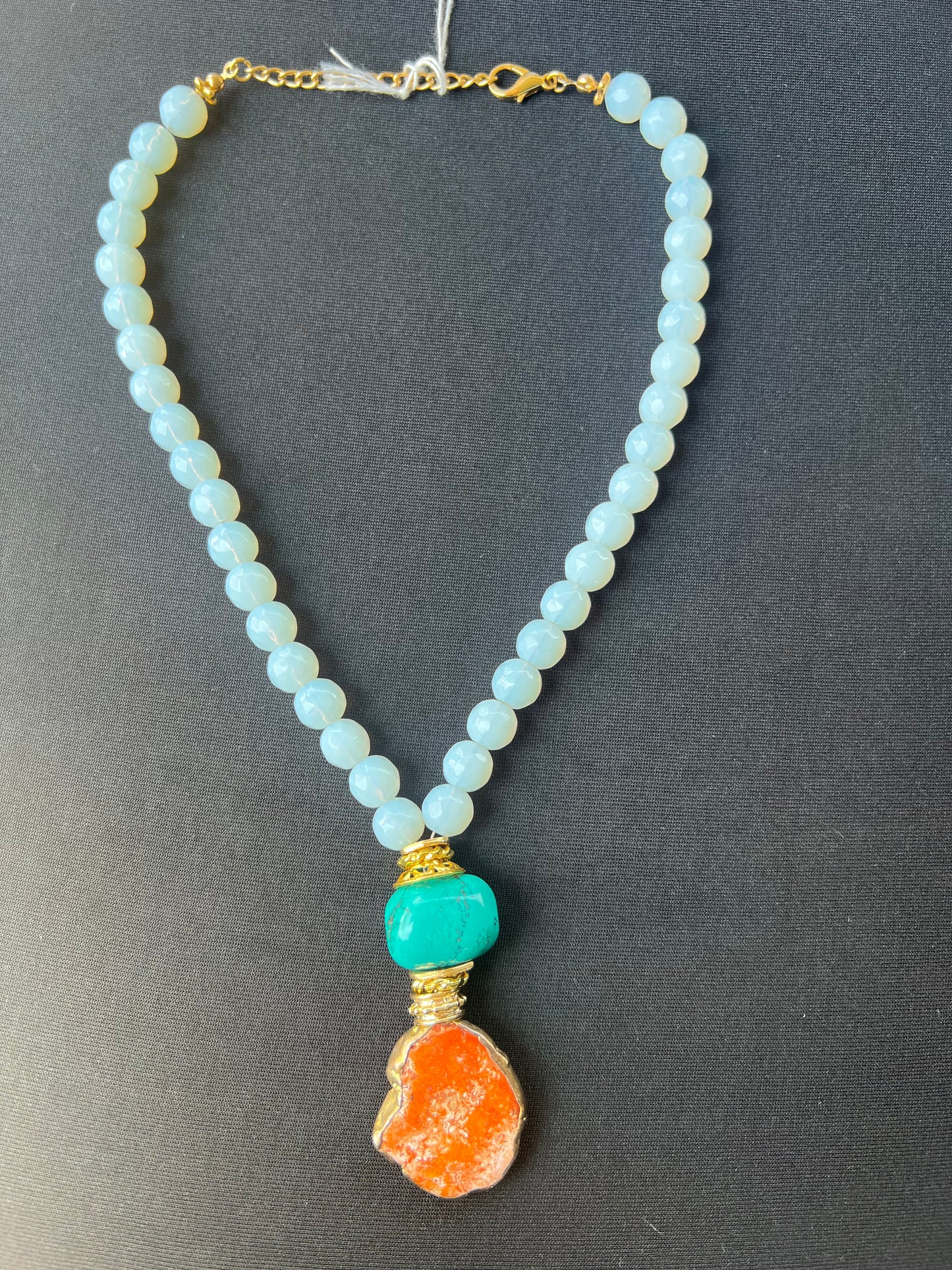 Beaded opal necklace