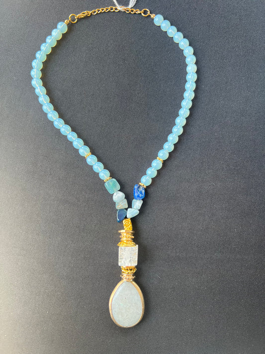 Beaded stone necklace