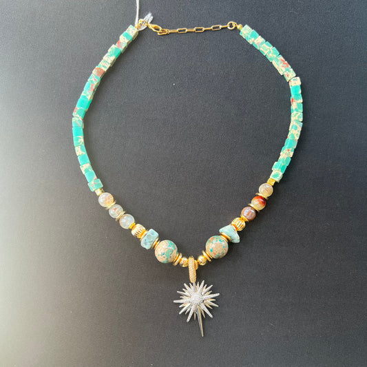 Opal agate necklace