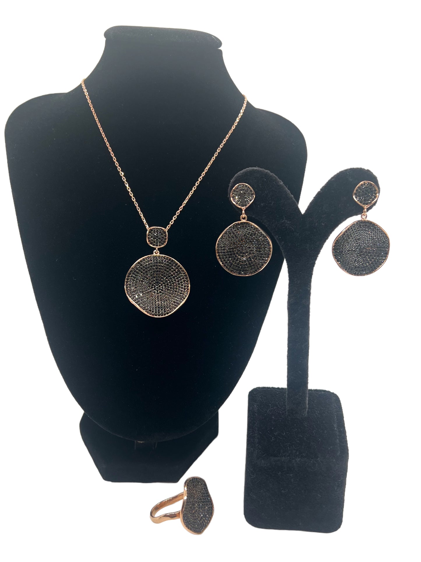 Noir 925 silver jewelry set