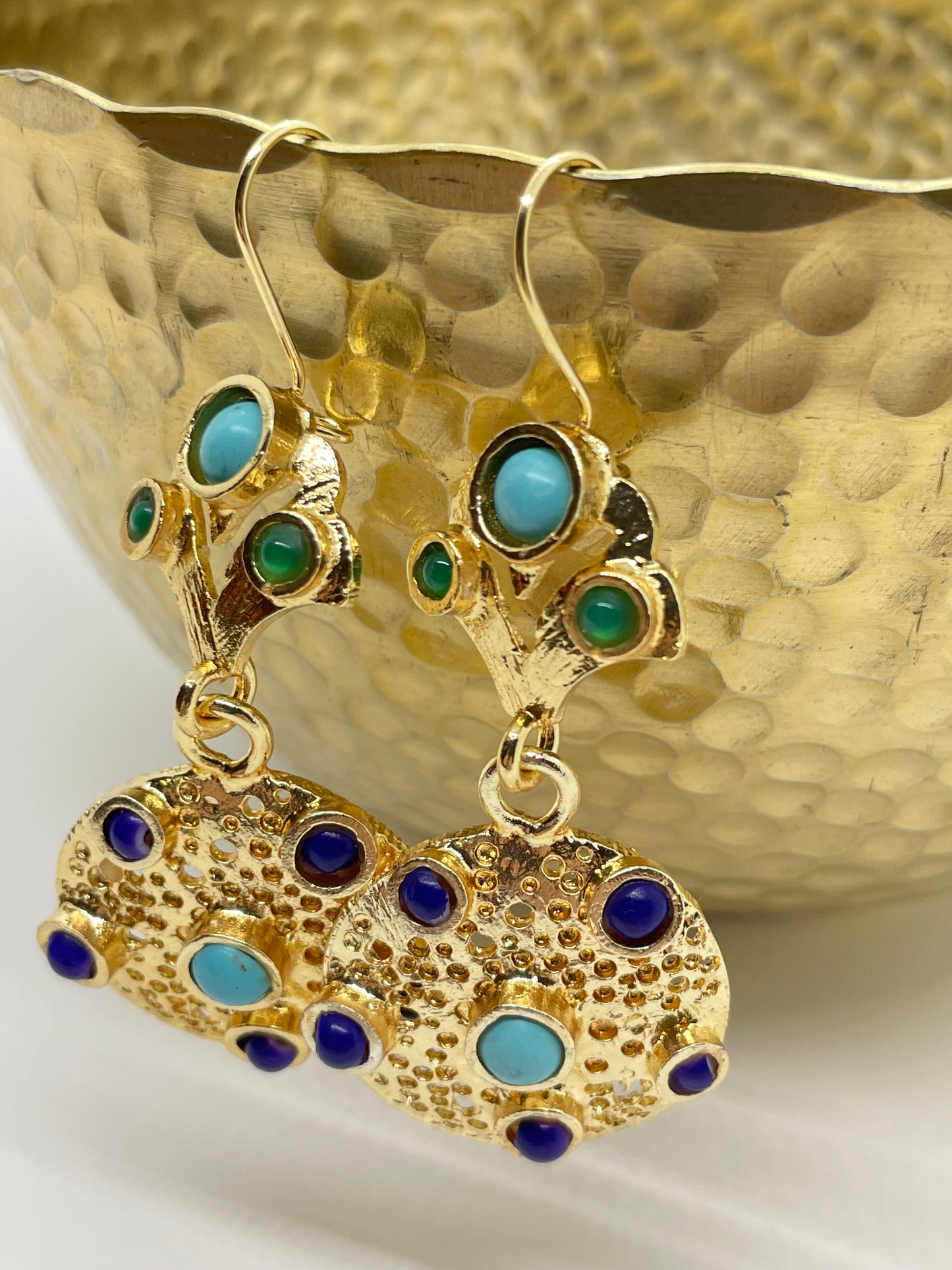 Ankara trio earrings