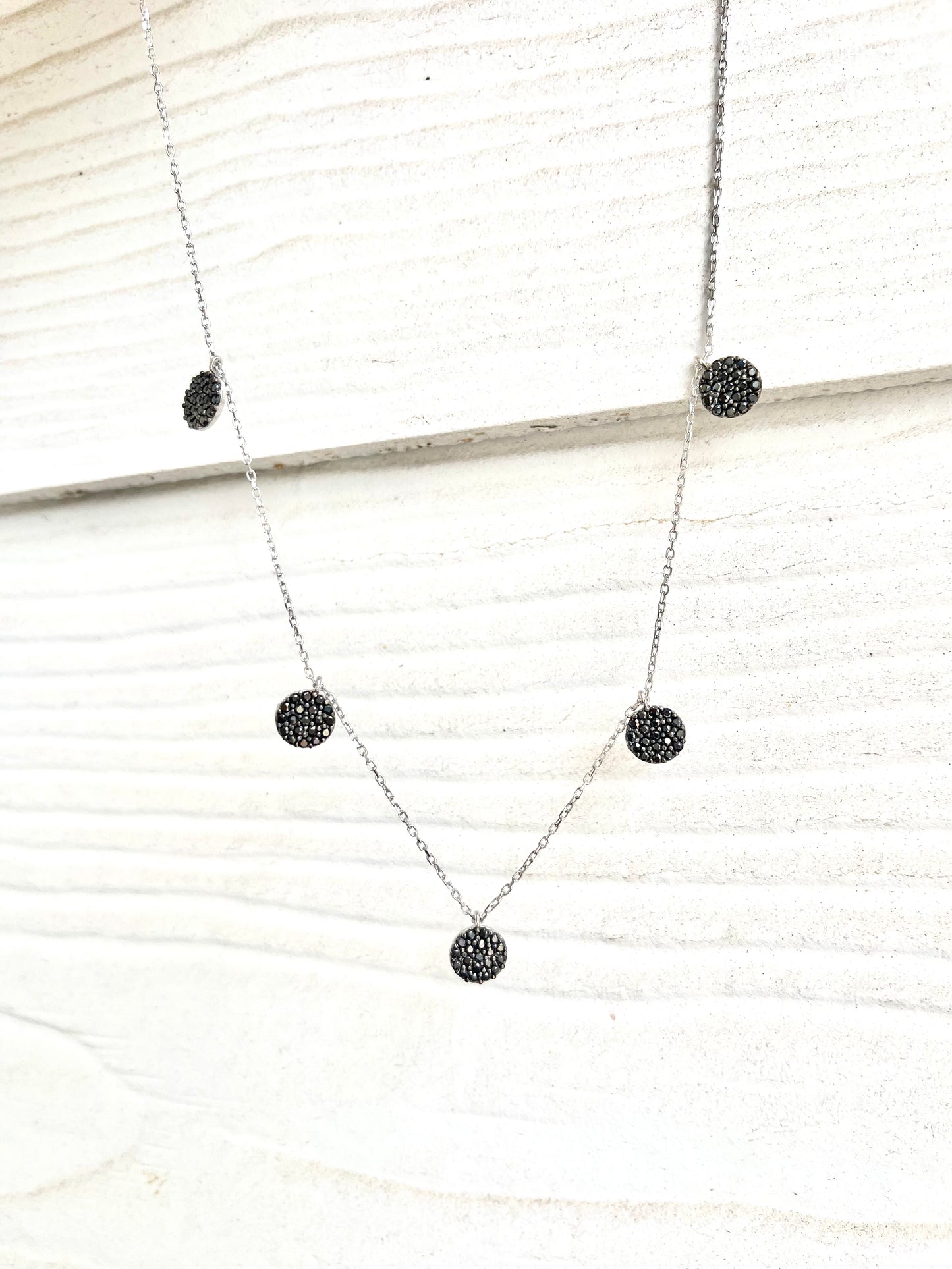 black pave cz silver Necklace