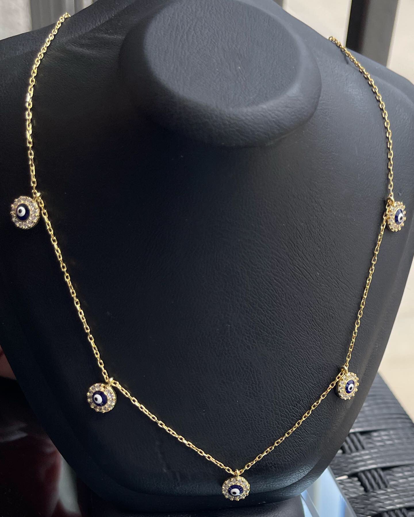 evil eye pave cubic zirconia necklace