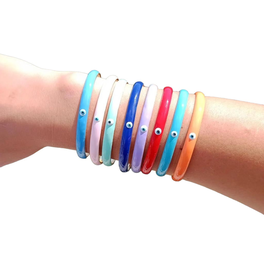 Rainbow Enamel Cuff Bracelets