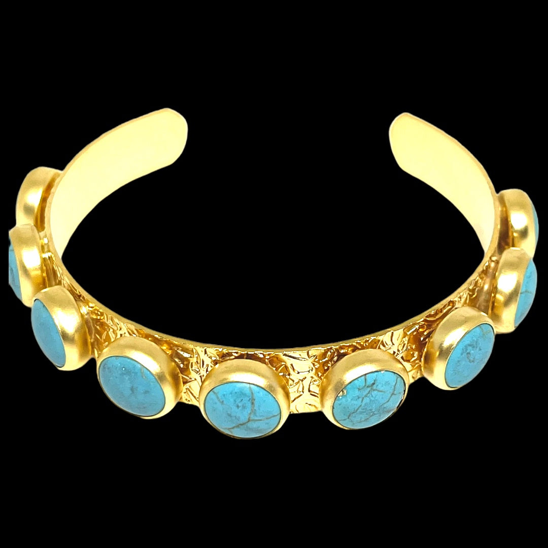 gold/blue cuff Bracelet