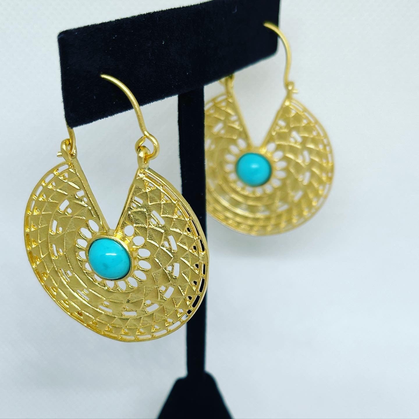 Turquoise crescent Earrings